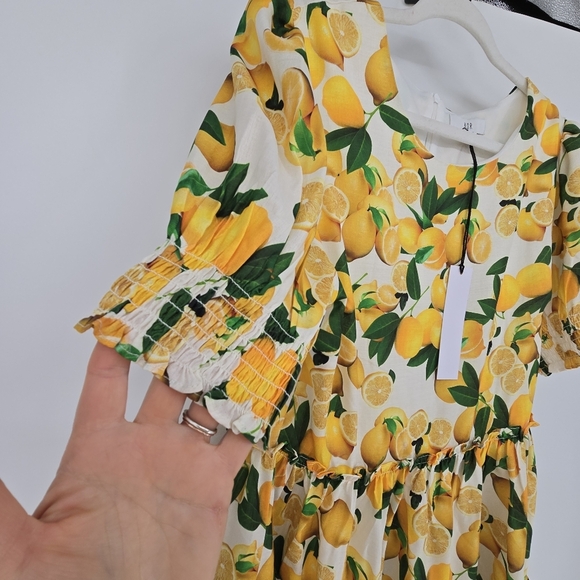 NSR lemon ruffle short dress size XLARGE - Picture 4 of 9